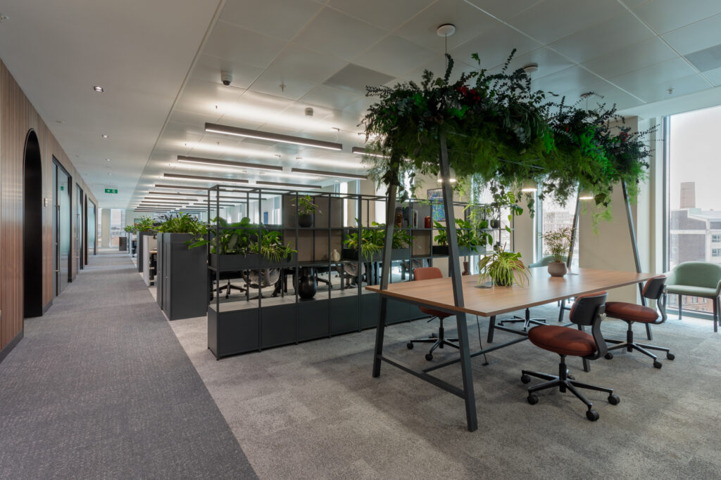 Worksettings, desks with biophilia