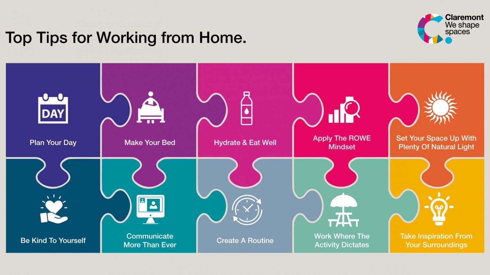 Our top 10 tips for working from home.